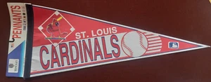 Banderín de fieltro rojo vintage de los Cardenales de San Luis 29,5" béisbol - Imagen 1 de 6