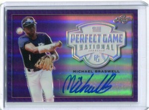 2020 Leaf Perfect Game All-American Metal Purple Michael Braswell Auto 7/8