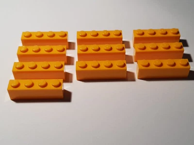 LEGO® 10 X 3010 Ladrillo Básico 1 X 4 Naranja Claro 6003004 (#ACGB) Ciudad - Imagen 1 de 2