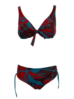 Feeling Von Justmine Bikini Cup C Türkis/Rot/Amarena FCOBKSS24-B2863C 6056 - Bild 1 von 4