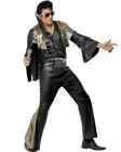 Black butterfly Elvis Mens Stage Costume 50s 60s Rocknroll LICENSED Adult w Cape