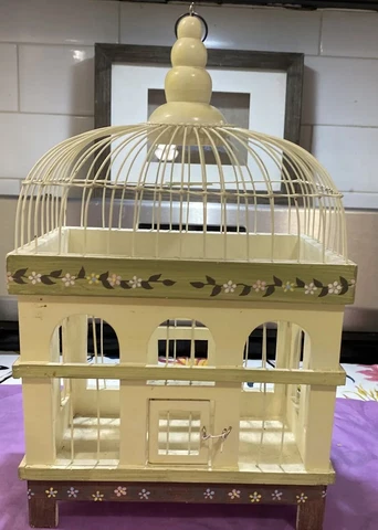 VTG Wood &  Wire Bird Cage for a Small Bird Heavy Duty Free Standing New Cover