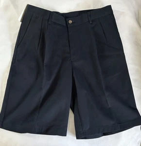 NEW Chaps Boy Size 16 HUSKY Navy Shorts School Uniform Shorts Adj Waist Pleated - Picture 1 of 8