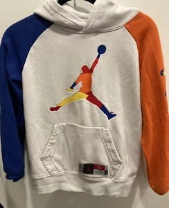 Nike Air Jordan Hoodie Boys Youth SZ M Multi-Color Pullover Jump man Logo # 5066 - Picture 1 of 8