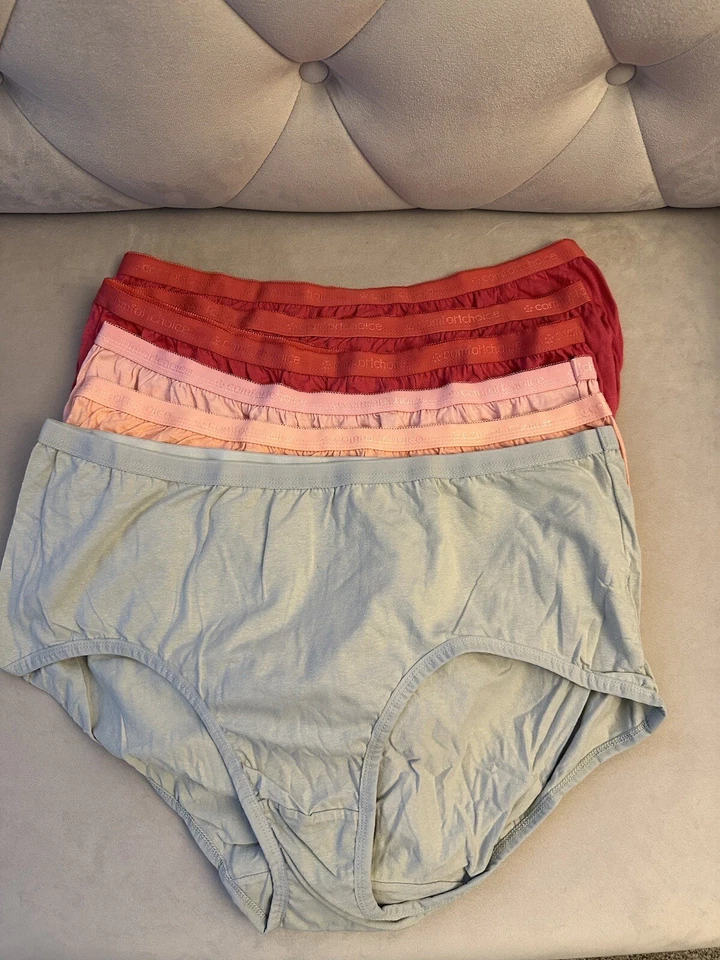 Paquete de 6 calzoncillos de ropa interior para mujer Comfort Choice talla 10 % 100 algodón coloridos Foto 1 de 4