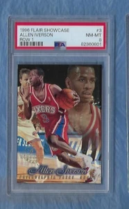 ALLEN IVERSON 1996-97 FLAIR SHOWCASE ROW 1 #3 ROOKIE CARD PSA 8 76ERS HOF ! - Picture 1 of 2