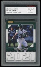 MICHAEL CARTER 2021 PANINI INSTANT YEAR ONE 1ST GRADED 10 NFL ROOKIE CARD JETS