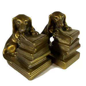 ANTIK USA BRONZE METALL DACKEL HUND SCHREIBTISCH KUNST STATUE SKULPTUR BUCHSTÜTZEN - Bild 1 von 22