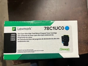 New Lexmark 78C1UC0 Cyan Toner Cartridge sealed box - Picture 1 of 1