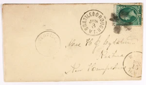 Brattleboro, VT. CDS, 3c #158 Kreuz gebunden auf Brief nach Nashua, NH. Werbung hs & - Bild 1 von 2
