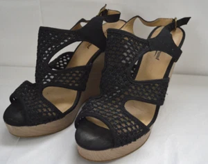Sandali donna neri con zeppa Lucky Brand misura 9 1/2 - Foto 1 di 5