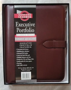 Echtleder Executive Portfolio Classic Style Burgund unbenutzt NOS - Bild 1 von 8