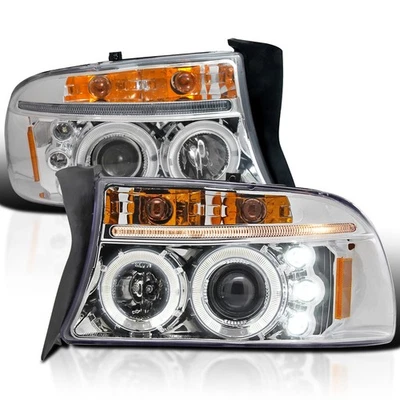 Se adapta a Dodge Dakota 98-03 Durango 1997-2004 LED halo proyector faros lámpara L+R Foto 1 de 4