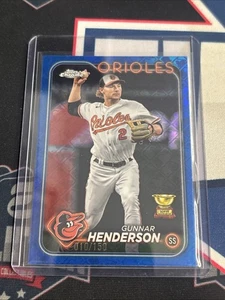 2024 Topps Chrome Blue Refractor Logofractor Gunnar Henderson /150 Orioles - Picture 1 of 2
