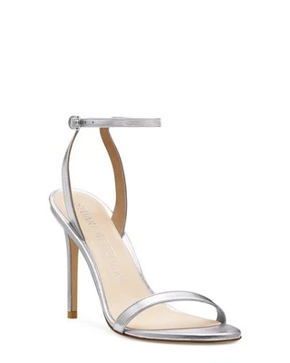 BRAND NEW Stuart Weitzman Barelynude 100 Wrap Silver Sandal Size 9.5 B Women - Image 1 of 4