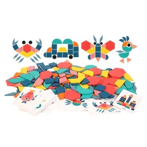 180 Sheets Wood Pattern Blocks Toy Multi Shape Bright Colors Geometric Zz1 - Picture 1 of 12