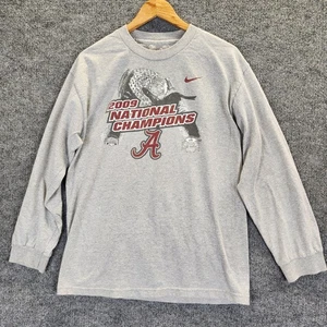 Alabama Crimson Tide Shirt Mens Large Gray Football Nike 2009 National Champions - Picture 1 of 12