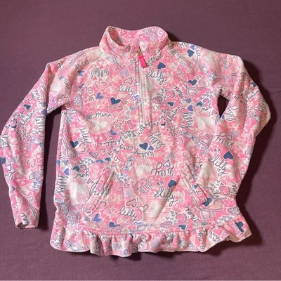 Lote Lilly Pulitzer Niñas Popover Lila You - Talla Mediana (6-7) UPF 50+ 1/2 Cremallera Foto 1 de 4