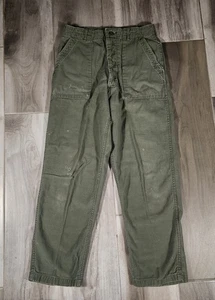 Vintage US Army OG-107 Utility Hose Herren 29 Grün Baumwollsatin Made in USA  - Bild 1 von 16