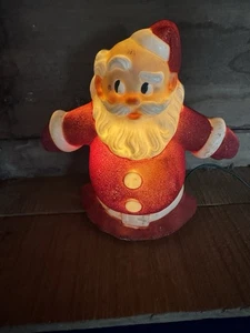 Vintage 40s GloLite Santa Glo Christmas Tree Topper Wall Plaque Lamp Light (TS) - Picture 1 of 19