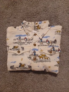 Vintage Button Up Childs Size 4T Cowboy Horse Rodeo Western Shirt Codoroy - Picture 1 of 10