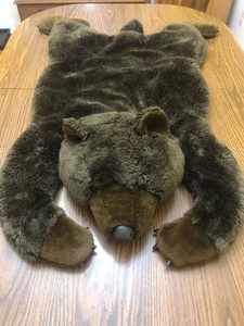 2007 Playful Plush Faux Brown Bear Decorative Rug Chrisha Creations Cabin Decor - Picture 1 of 9