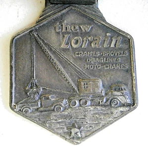"Lorain" Kraniche Uhrenanhänger, Vintage, Weißmetall mit Lederarmband - Bild 1 von 3
