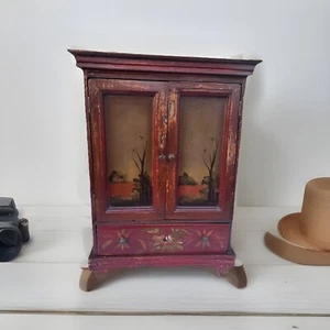 Vintage Distressed Standing Cabinet Cupboard Unique - Picture 1 of 15