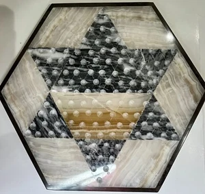 VTG Quartz Marble Onyx Chinese Checkers Board Natural Stone Strategy Game - Picture 1 of 4