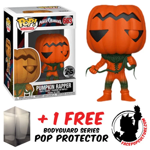 FUNKO POP POWER RANGERS 25TH ANN PUMPKIN RAPPER #663 EXCLUSIVE + POP PROTECTOR - Image 1 of 1