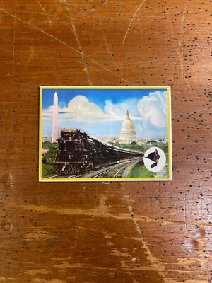 Ímã, C&O George Washington trem de passageiros passando Washington DC 3,5"x2,5" - Imagem 1 de 4