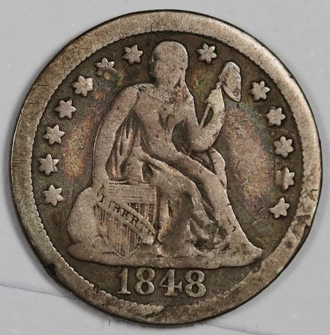 1848 Seated Liberty Dime.  Fine Detail.  188025 Cover