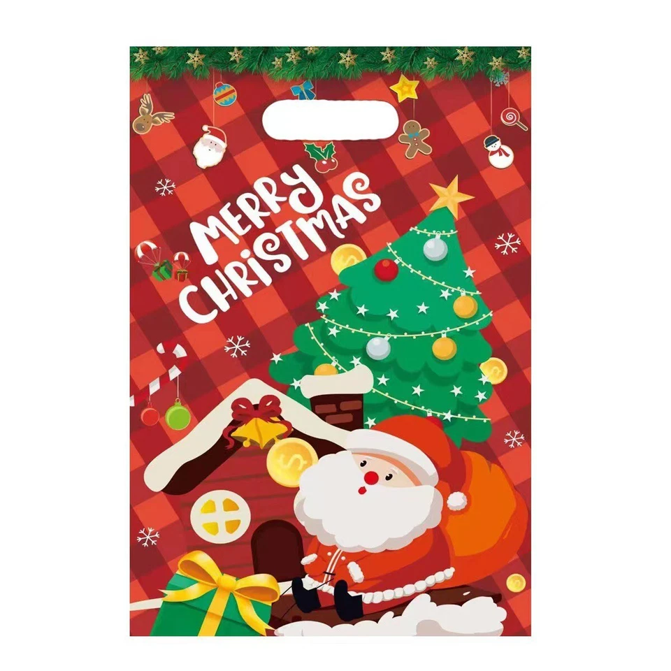 10PCS Merry Christmas Lolly Loot Gift Bag Party Supplies XMAS Party Favour - image 1 of 1