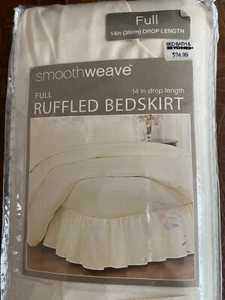 Smoothweave 14-Inch Drop Length One Ruffled Full Bed Skirt White New - Picture 1 of 5