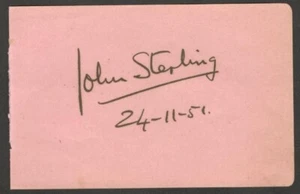 (AOP) Autograph book page signed JOHN STERLING American Sports Commentator - Picture 1 of 1