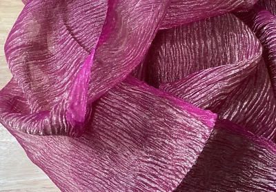 Rose & Gold Iridescence 100% Sheer Silk Voile Fabric 36” Wide By the Yard - Image 1 of 4