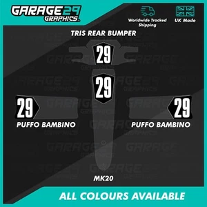 PUFFO BAMBINO + MK20 NUMBER PLATE STICKER KIT - KARTING - CUSTOMISABLE - Picture 1 of 3