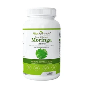 ATTAR AYURVEDA Suplemento Orgánico Moringa Oleifera - 120 Comprimidos/500mg - Imagen 1 de 6