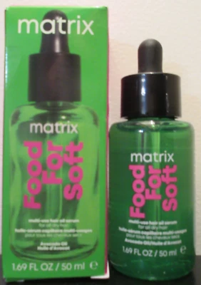 Matrix Food for Soft Multi-Use Hair Oil 精华液 1.69 盎司销售帮助狗猫! — 第 1/4 张图片