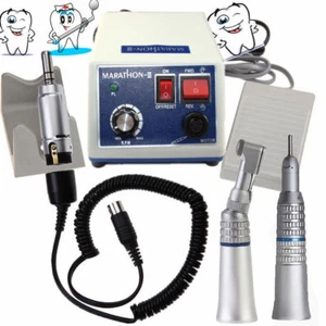 Dental Lab Marathon 35K RPM Micromotor Poliser + Contra Straight Angle Handpiece - Picture 1 of 9