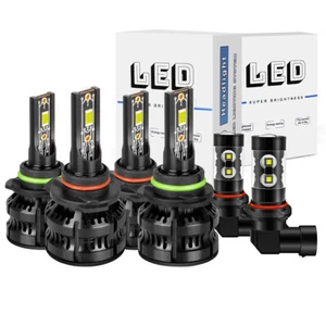 For GMC Sierra 1500 2500 HD 3500 2003-206 Combo LED Headlights + Fog Light Bulb - Picture 1 of 16