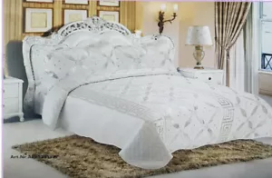Bedspread Bed Throw Blanket 3 Pcs with Pillowcases with Sequins 250 x 260 - Picture 1 of 17