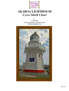 AKAROA LIGHTHOUSE- cross stitch chart - Picture 1 of 2