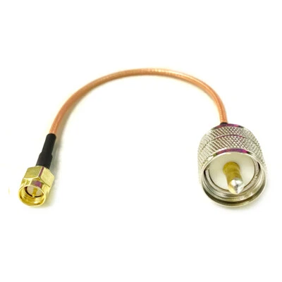 UHF PL259 male to SMA MALE plug RF adapter Assembly coax cable RG316 15cm NEW - Image 1 of 4