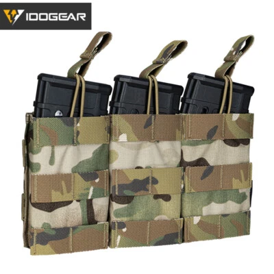 IDOGEAR Tactical for 556 223 Magazine Pouch MOLLE Triple Mag Pouch Modular Open  - image 1 of 4