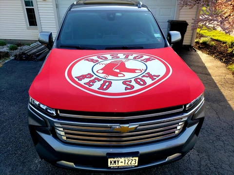 Boston Red Sox Custom Auto Hood Cover | Sports Flags | MLB Sports Flags Cover