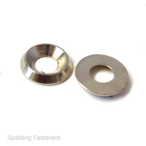 Arandelas métricas de 4 mm, 5 mm y 6 mm de níquel sobre latón superficie cerrada sólida tornillo taza - Imagen 1 de 1