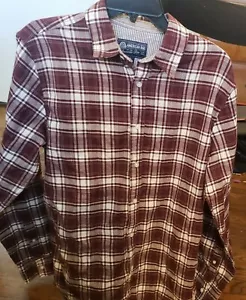 New American Rag Men's Dark Scarlet Plaid Button Down Shirt Medium - Picture 1 of 4