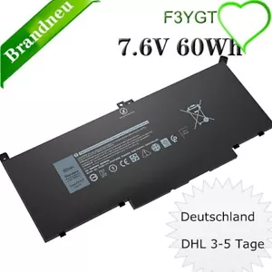 ✅akku für DELL LATITUDE 7280 7380 7390 7480 7490 7480 7490 BATTERY 60WH F3YGT - Bild 1 von 12