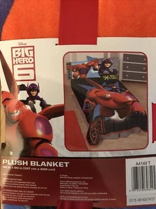 DISNEY BIG HERO 6 SUPERHERO KIDS BOYS PLUSH BLANKET BED 62" X 90" NWT - Picture 1 of 1